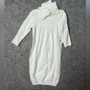Starting Out Size 0-6 months White Baby Dress Headband Baby Girls Dotted Gown